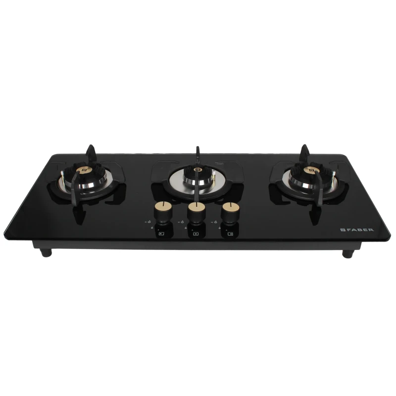 Faber HOB MAXUS HT803 CRS BR CI A 3 Burner Auto Ignition Glass Top -Black-Trade Nepal