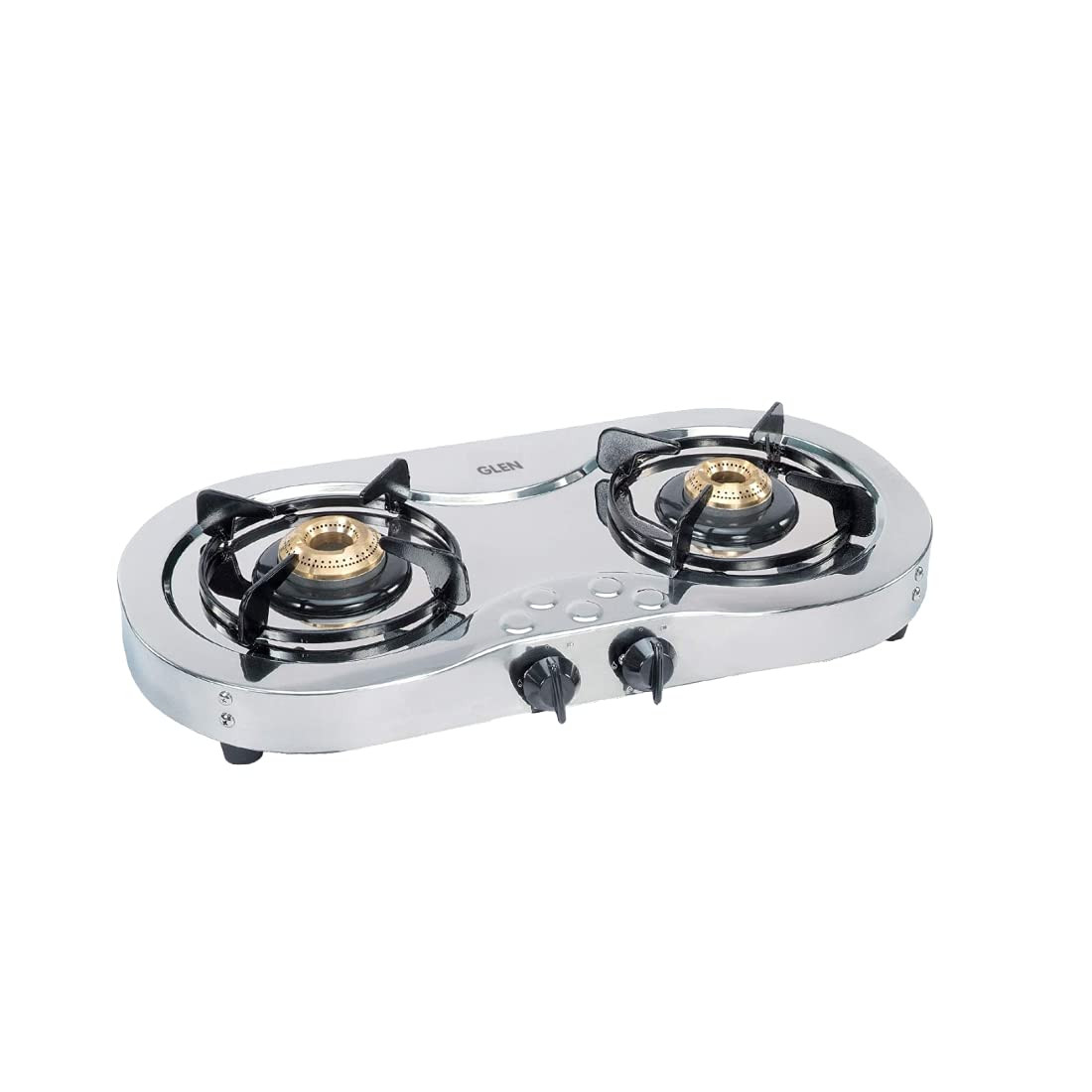 Glen Cooktops CT 1026 SS BB AI-2 Burner Stainless Steel Gas Stove with Brass Burner, Sliver -Trade Nepal