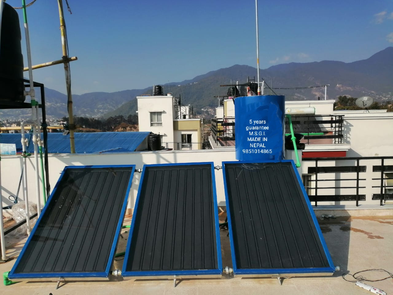 Local Solar Water Heater MS 3 Panel-300 Ltr-Trade Nepal