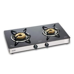 Glen Gas Cooktop-CT 1021 GT AI HF BB -2 Burner with High Flame Forged Brass Burner,Black -Trade Nepal