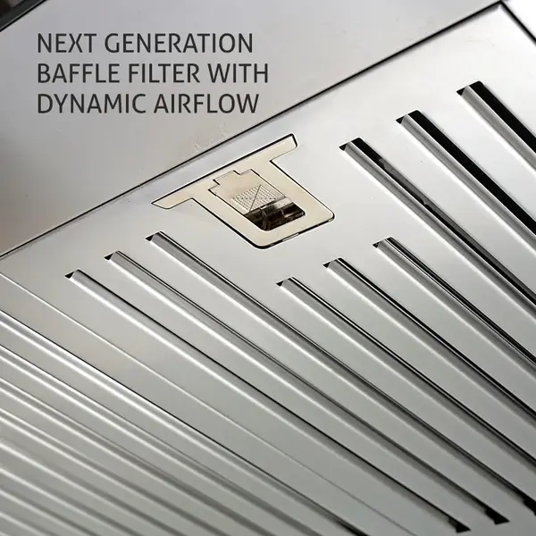 Glen Kitchen Chimney CH 6071 TS SS/BLK- 60cm, Baffle Filters Touch Sensor 1250 m3/h