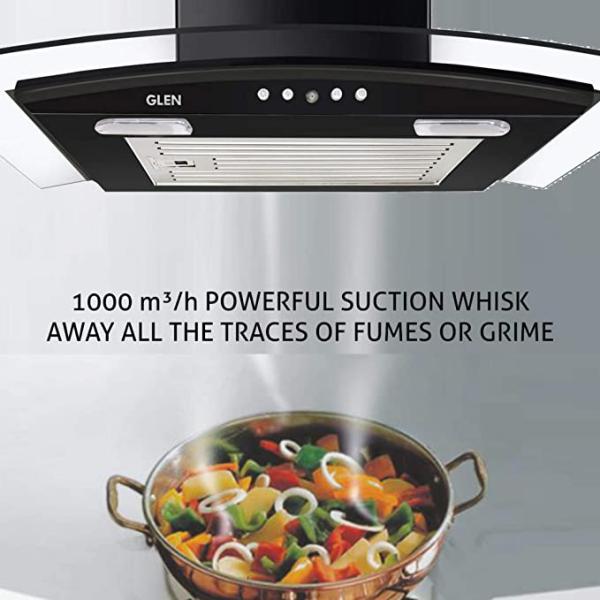 Glen Chimney CH 6071 PB SS/BLK 70cm-Baffle Filters 1000m3/hr, Push Button -Trade Nepal