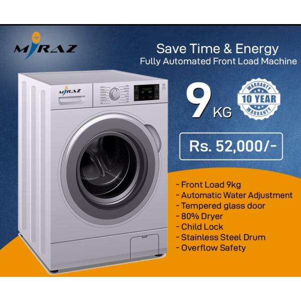 Miraz Washing Machine 8kg-Front Load Fully Automatic 