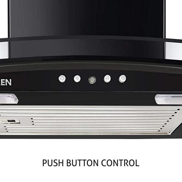 Glen Chimney CH 6071 PB SS/BLK 70cm-Baffle Filters 1000m3/hr, Push Button -Trade Nepal