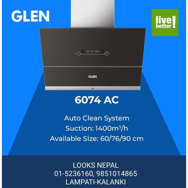 GLEN-6074 AC-AUTO CLEAN SYSTEM KITCHEN CHIMNEY 90cm-Trade Nepal