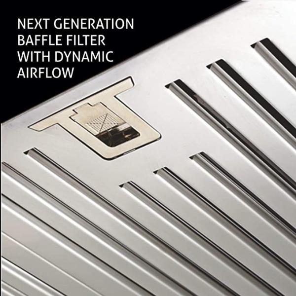 Glen Chimney CH 6071 PB SS/BLK 70cm-Baffle Filters 1000m3/hr, Push Button -Trade Nepal