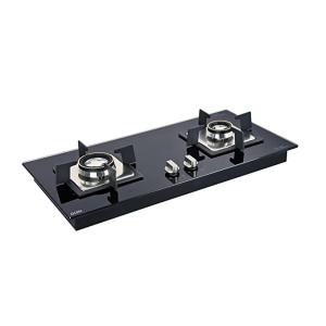 Glen Hob 1022 SQ HT DB 2 Burner Built in Glass HobTop with Double Ring Forged Brass Burners, Auto Ignition, Black -Trade nepal