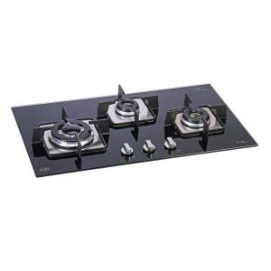 Glen Gas Hob -3 Burner Glass Hob Top Triple Ring Burner Double Ring Forged Brass Burners Auto Ignition (GL 1073 SQ HT DB Mini TR)-Trade Nepal