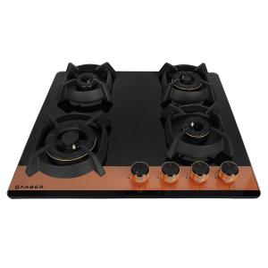 Faber Hobtop Utopia HT 604 BR CI 3 Burner Auto Ignition Glass Top -Black-Trade Nepal