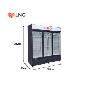 LNG 1200L Triple Door Luxury Visi Cooler – LNGSC120T (Black)