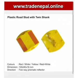 Plastic Road Stud with twin shank - Cat's eye (road)-Trade Nepal