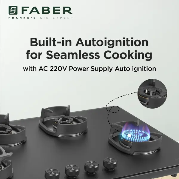 Faber Della HD904 CI AI 90 cm Hob – 4‑Burner Brass Cooktop