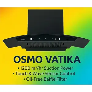 Osmo Vatika Chimney 90cm Black Finishing Baffle Filter -Trade Nepal