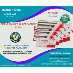 Rising Battery 51Ah (RIS51) Solar Tubular Battery – Long Backup & Durable Performance