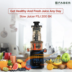 Faber Slow Juicer 200 BK-M – Best Black Juicer for Nutrient-Rich Juice (FSJ200BK-M)