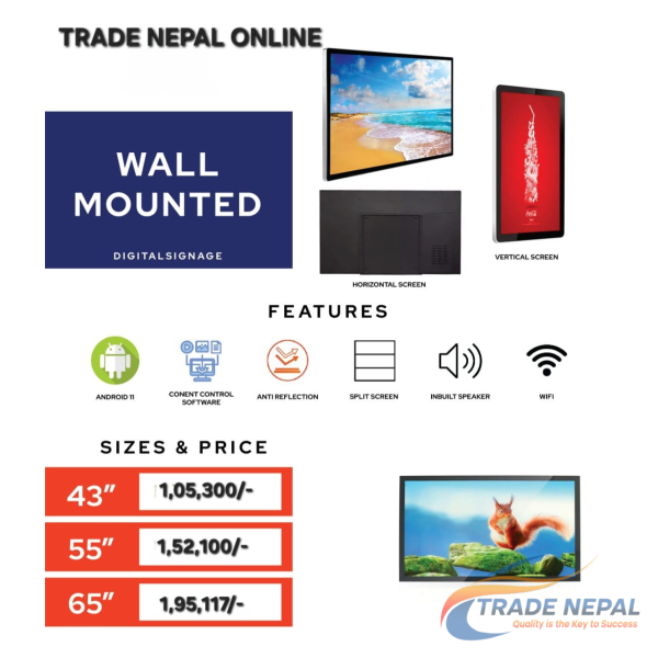 Digital Signage Display Wall Mounted (Indoor Advertising Screen)