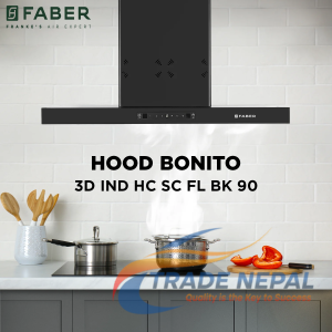 FABER Hood BONITO 3D IND HC SC FL BK 60/90cm Auto Clean
