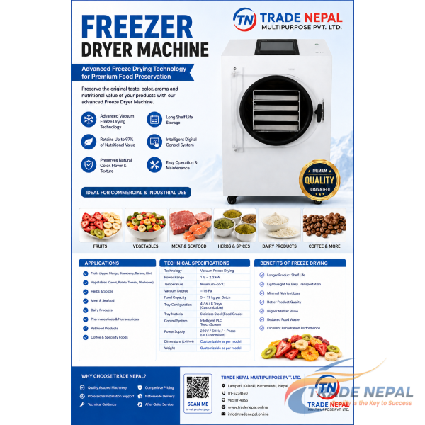 Freezer Dryer Machine in Nepal – Advanced Food Preservation Technology