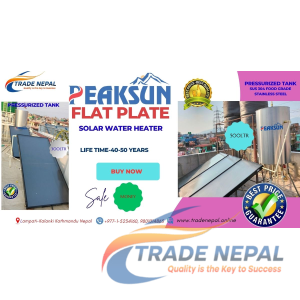 Flat plate copper panel Solar Water Heater 500ltr. -Trade Nepal